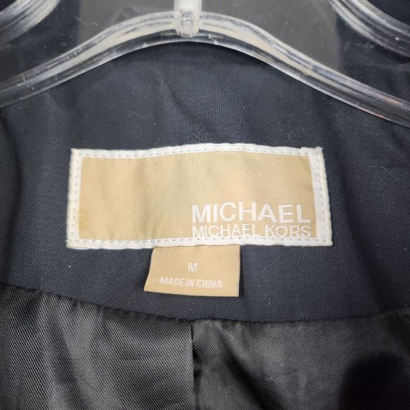 Michael Michael Kors Black Belted Double Breasted Trench Coat Size Medium - Picture 5 of 5